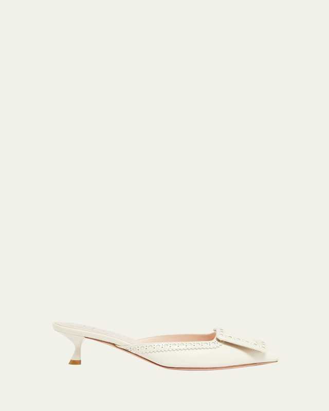 I Love Vivier Perforated Leather Mule Pumps